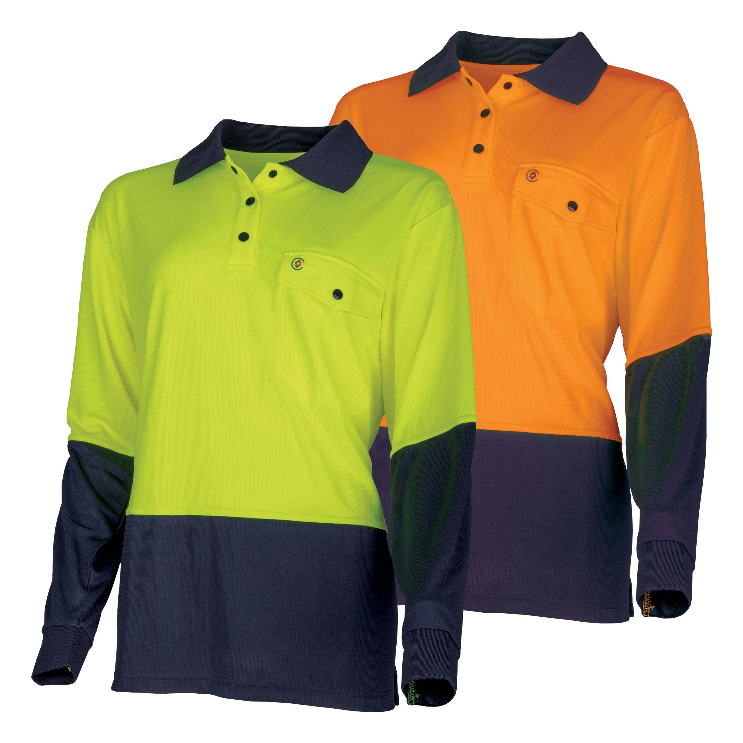 TRu Workwear Polo Women'S 175gsm Recycled Polyester Anti- Microbial Micromesh L/S Two Tone