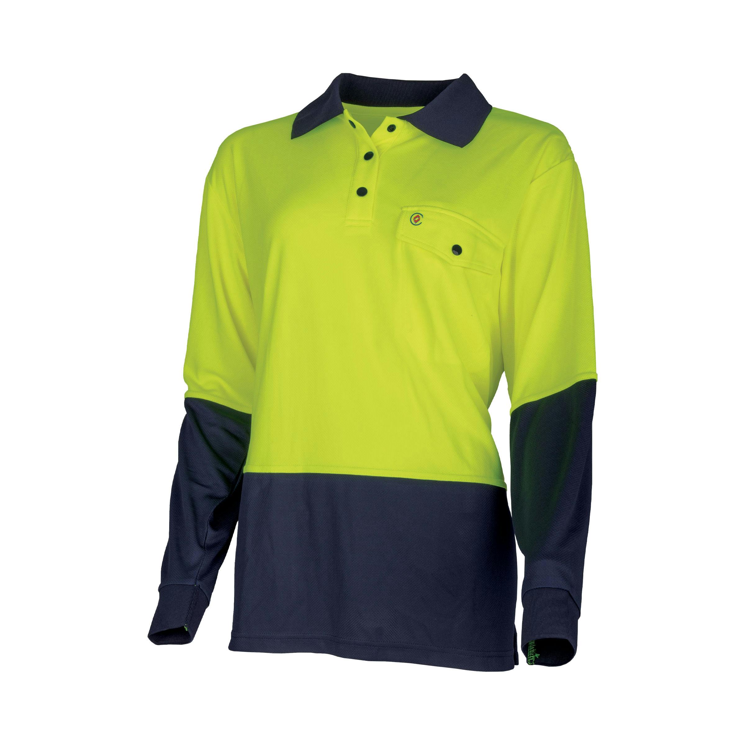 TRu Workwear Polo Women'S 175gsm Recycled Polyester Anti- Microbial Micromesh L/S Two Tone_2