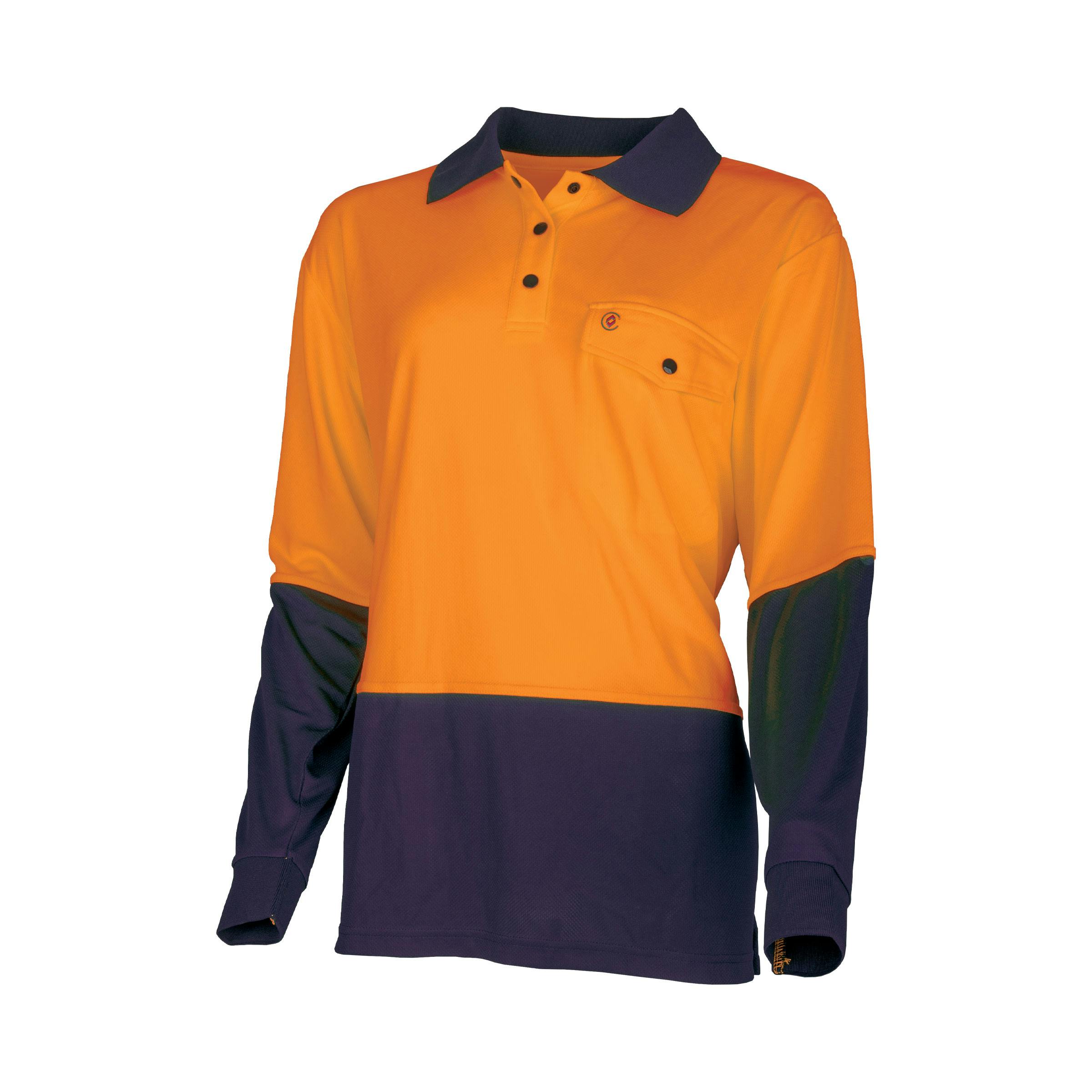 TRu Workwear Polo Women'S 175gsm Recycled Polyester Anti- Microbial Micromesh L/S Two Tone_9