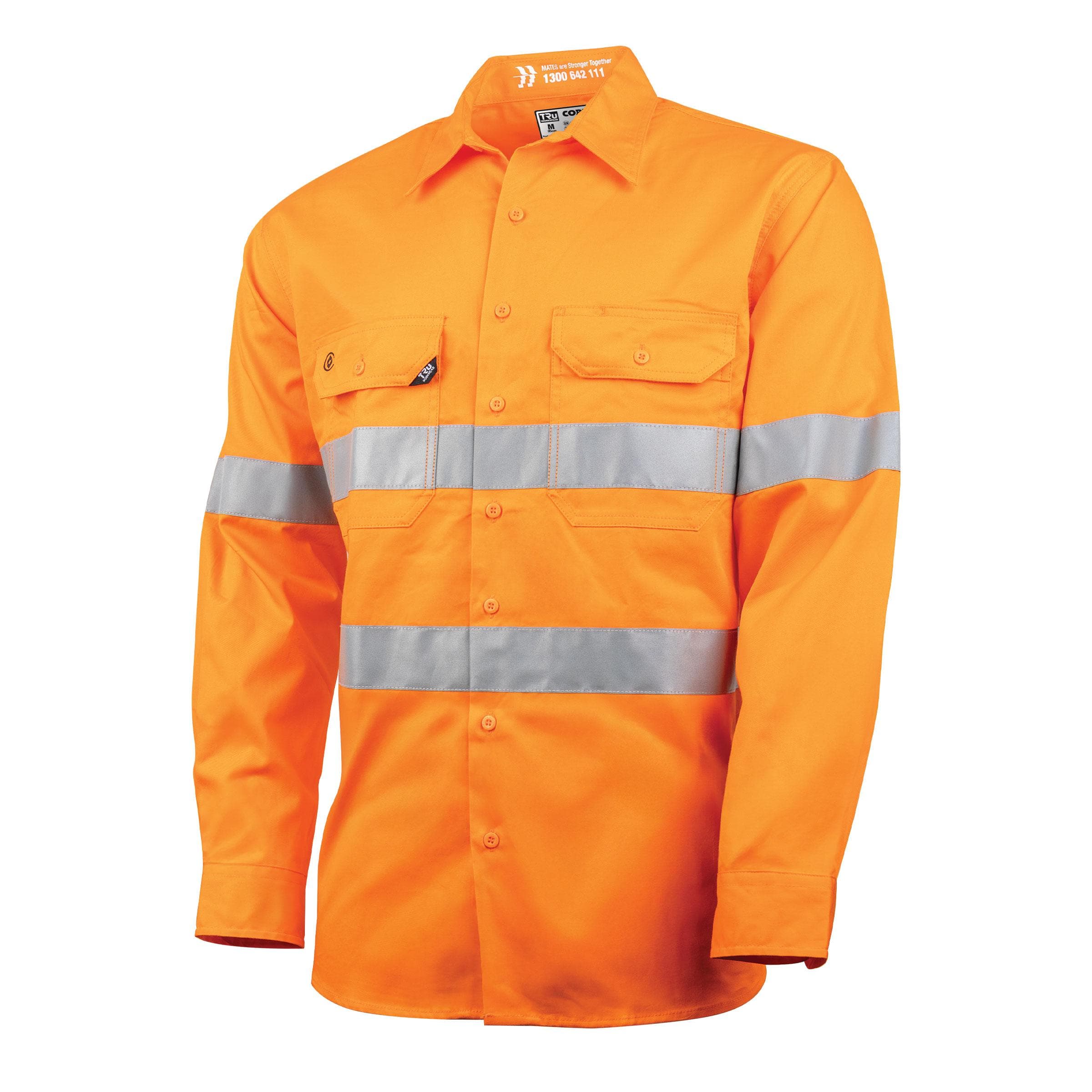 TRu Workwear Lightweight Vented Hi-Vis Drill Shirt with Reflective Tape_1