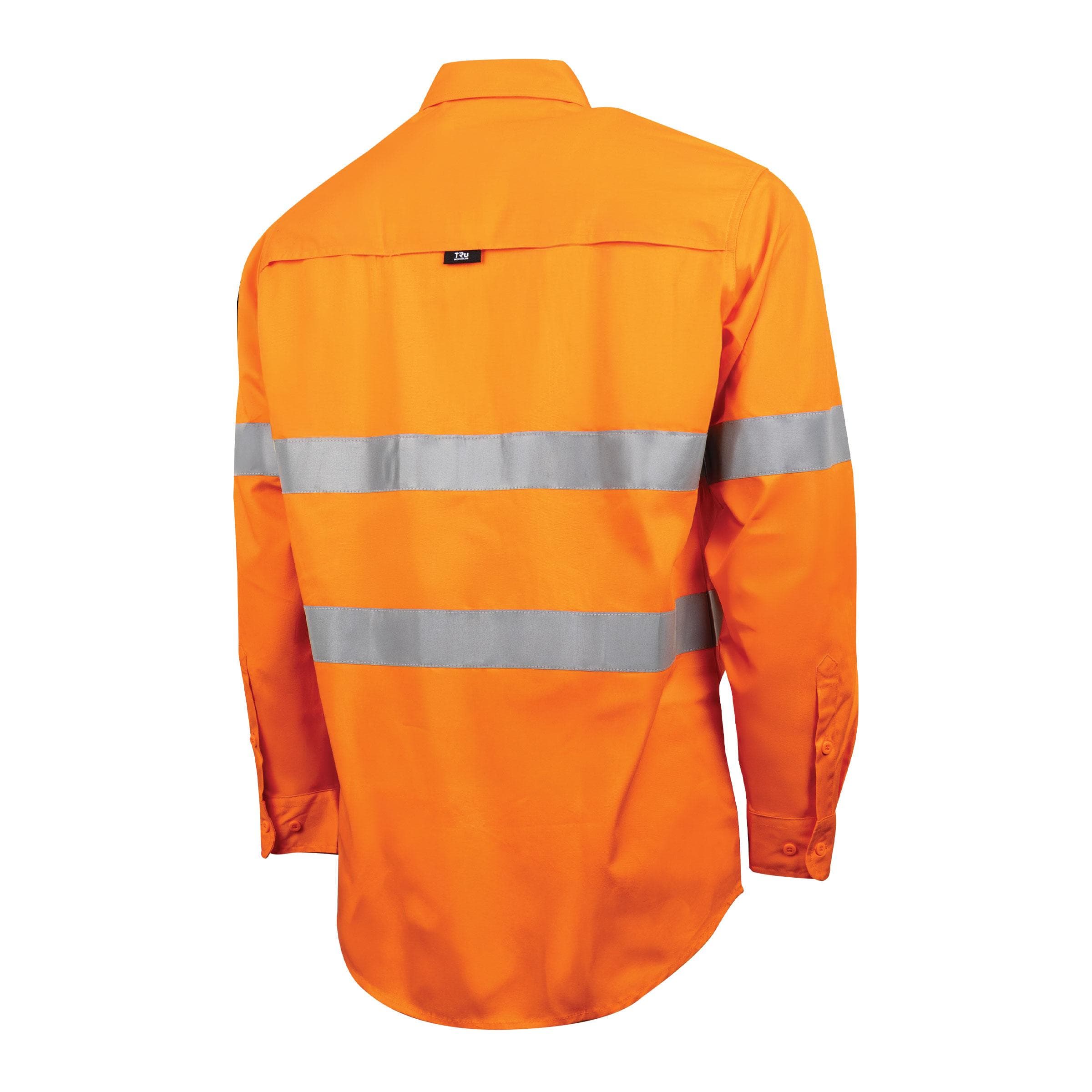 TRu Workwear Lightweight Vented Hi-Vis Drill Shirt with Reflective Tape_2
