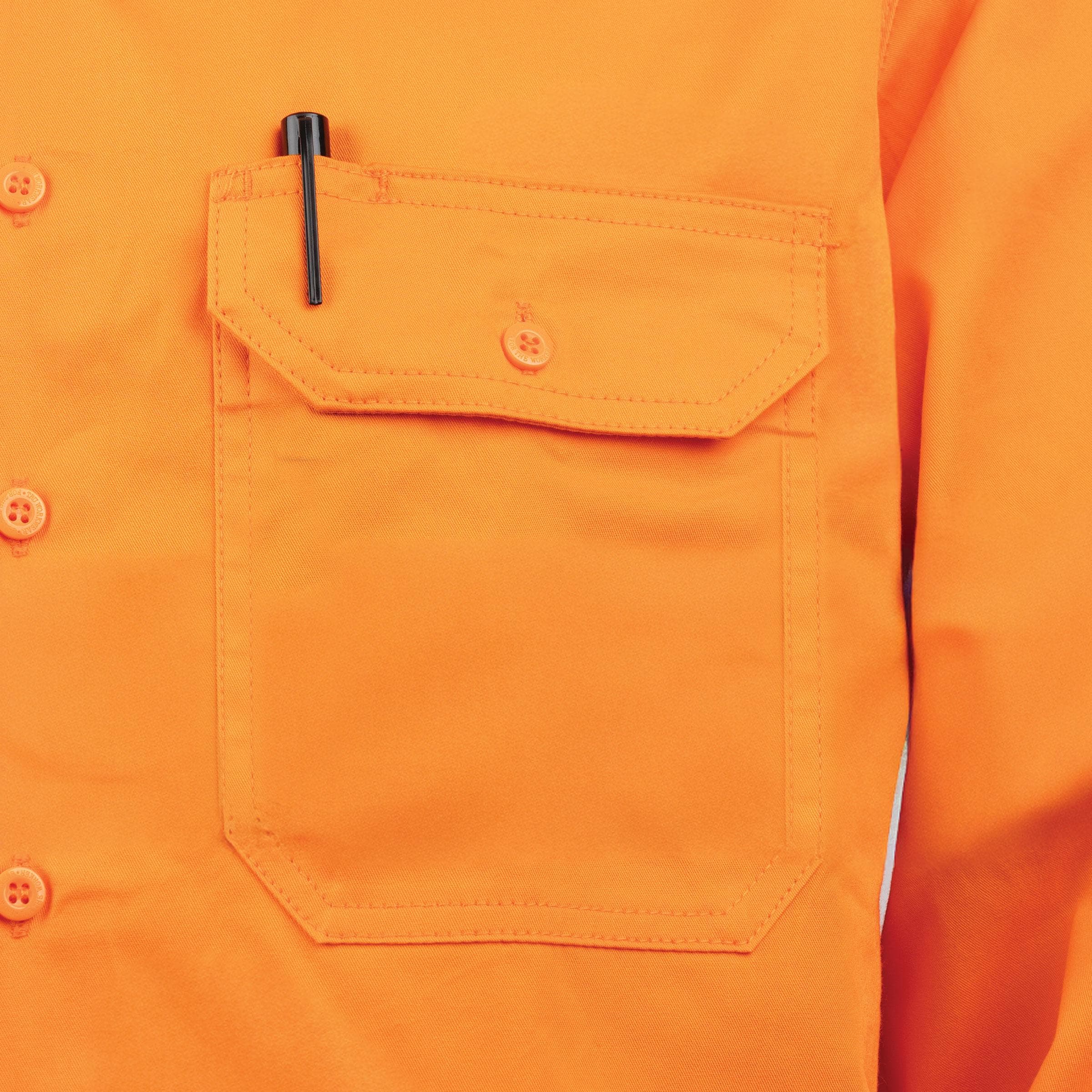 TRu Workwear Lightweight Vented Hi-Vis Drill Shirt with Reflective Tape_3