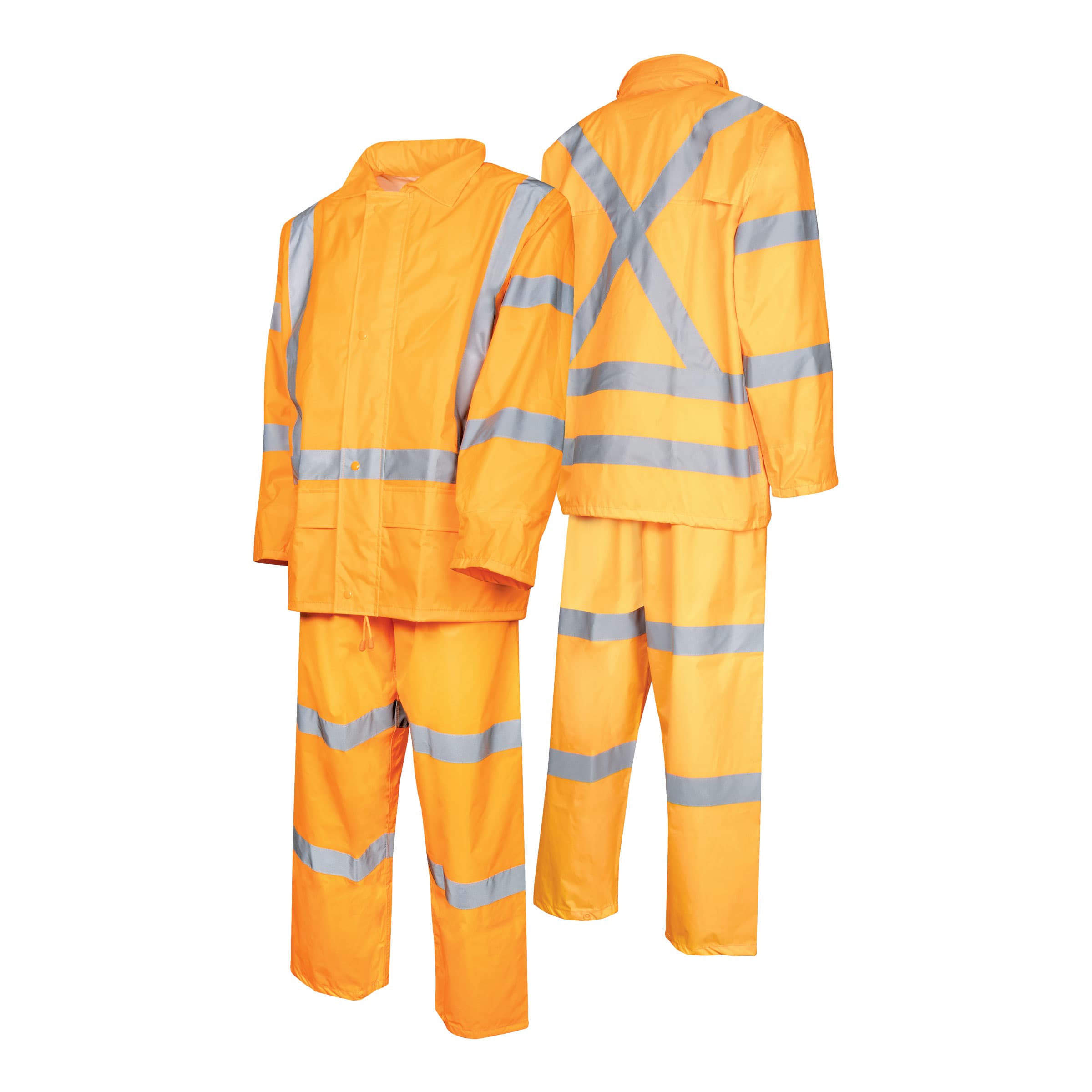 TRu Workwear Rain Set In A Bag Polyester Taffeta With Tru Reflective Tape In Bio Motion T5 Pattern H Front X Back