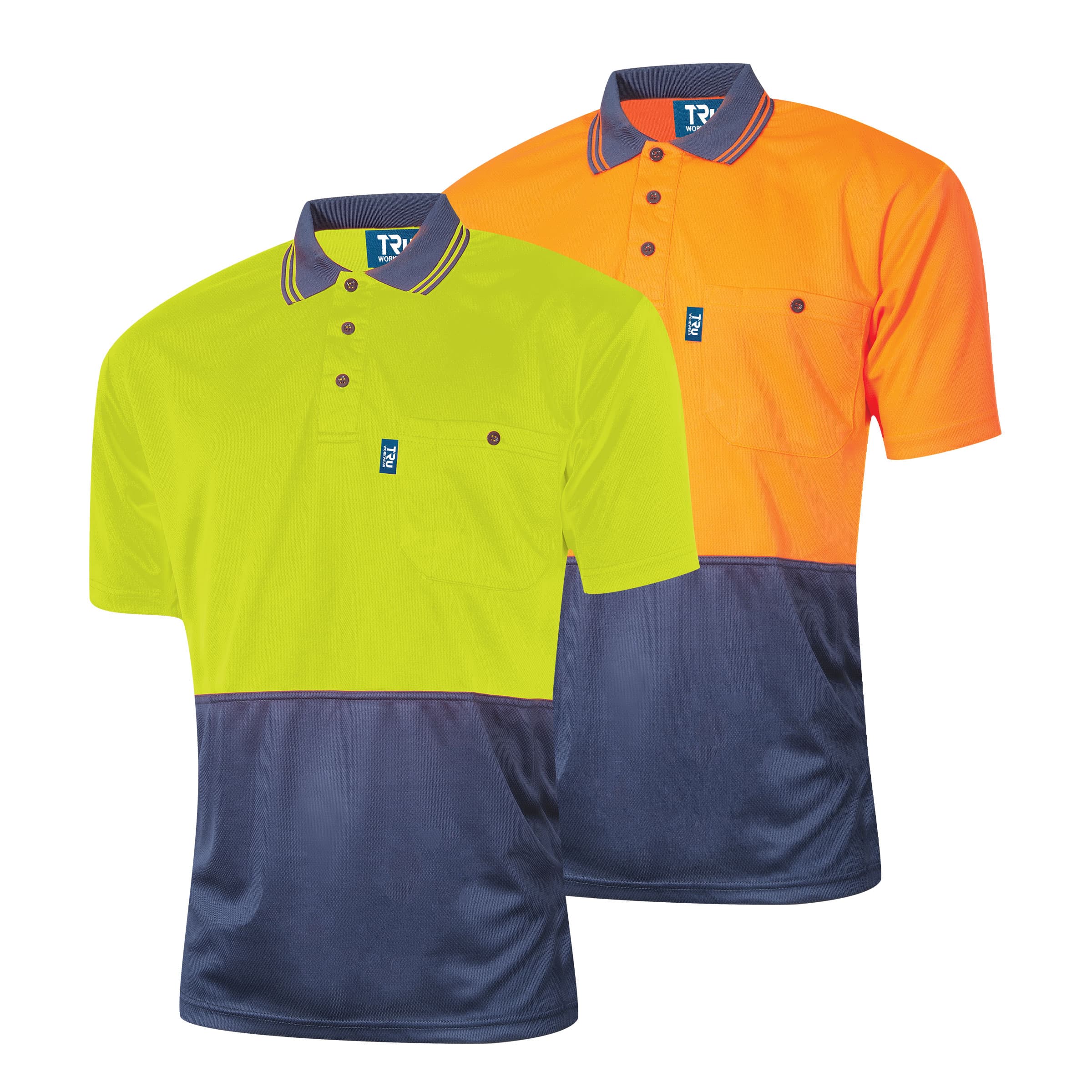 TRu Workwear Polo 175gsm Polyester Micromesh S/S Two Tone