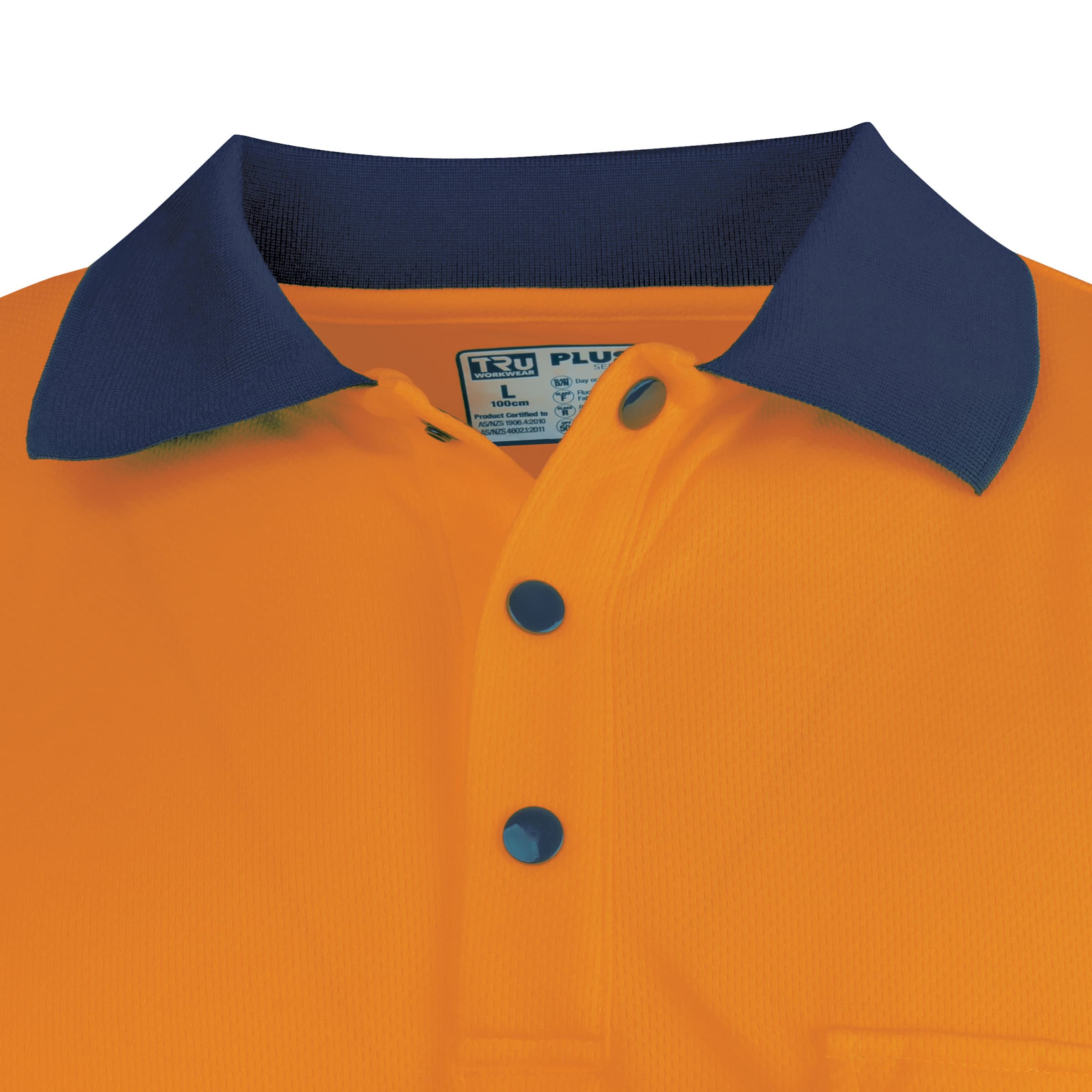 TRu Workwear Polo Women'S 175gsm Recycled Polyester Anti- Microbial Micromesh L/S Two Tone With Segmented Reflective Tape_14