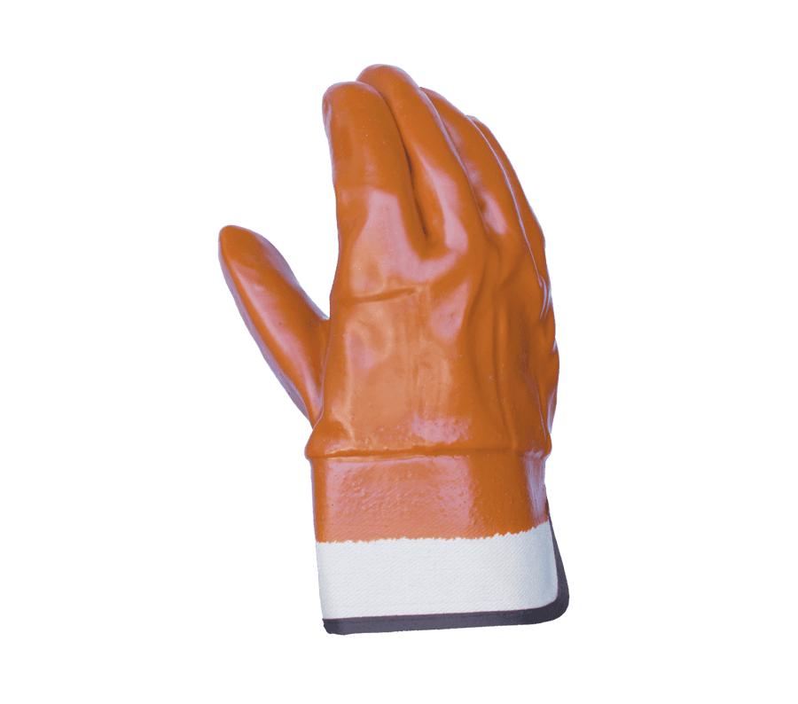 Task Gloves (OT1006) Smooth Finish PVC, Tan, Foam insulated, 2 1/2" Rubberized Cuff (Pack of 12)