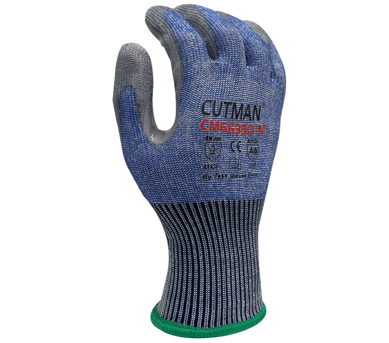 Task Gloves (BT2016PU) 13 Gauge HDPE shell, Light Polyurethane Palm coated, Reinforced Thumb Saddle, ANSI Cut A6 (Pack of 12)