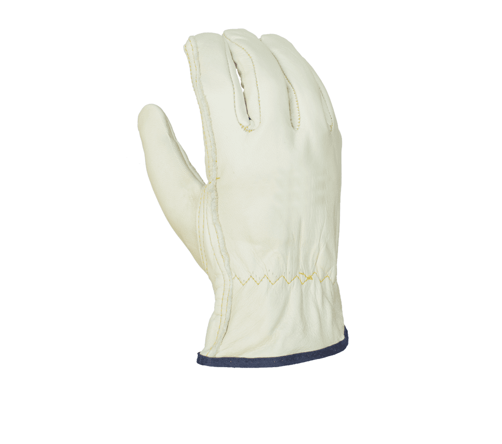 Task Gloves (IB3006) Premium Grain Cowhide Leather Driver, Unlined, Shirred Elastic back, Keystone Thumb (Pack of 12)