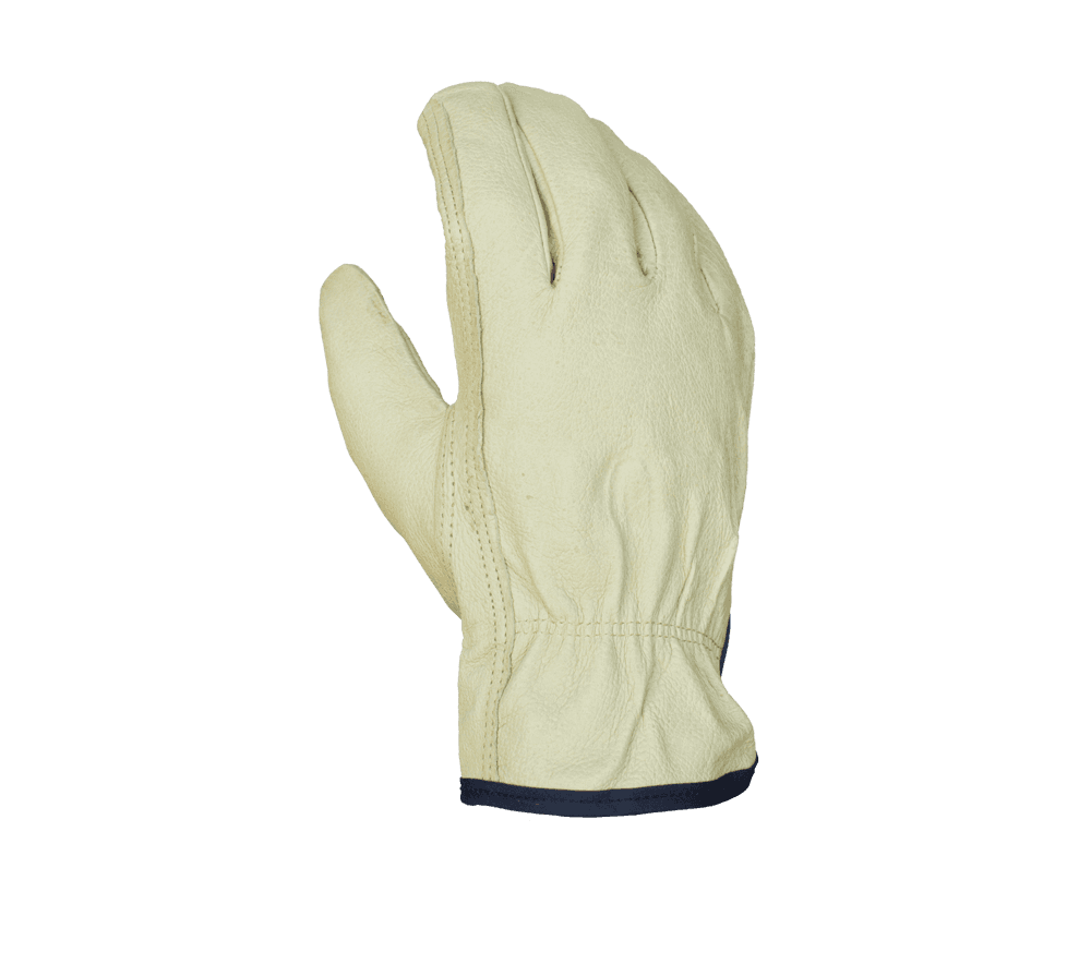 Task Gloves (TSK3003) Premium Grain Pigskin Leather Driver, Unlined, Shirred Elastic back, Keystone Thumb (Pack of 12)