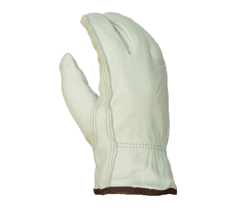 Task Gloves Quality Grain Cowhide Leather Driver, Red Fleece Lined, Shirred Elastic back, Keystone Thumb (Pack of 12)