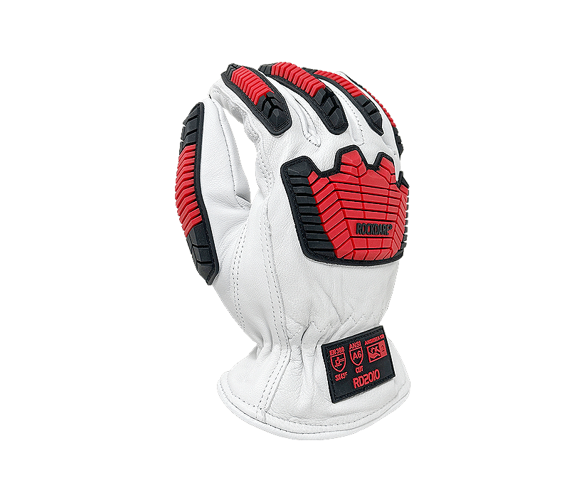 Task Gloves Premium Grain Goatskin Driver, HDPE lined, Shirred Elastic back, Keystone Thumb, TPR back, ANSI Cut A6 (Pack of 12)