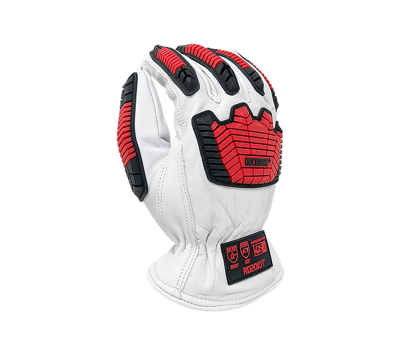 Task Gloves Premium Grain Goatskin Driver, HDPE & Acrylic lined, Shirred Elastic back, Keystone Thumb, TPR back, ANSI Cut A7 (Pack of 12)