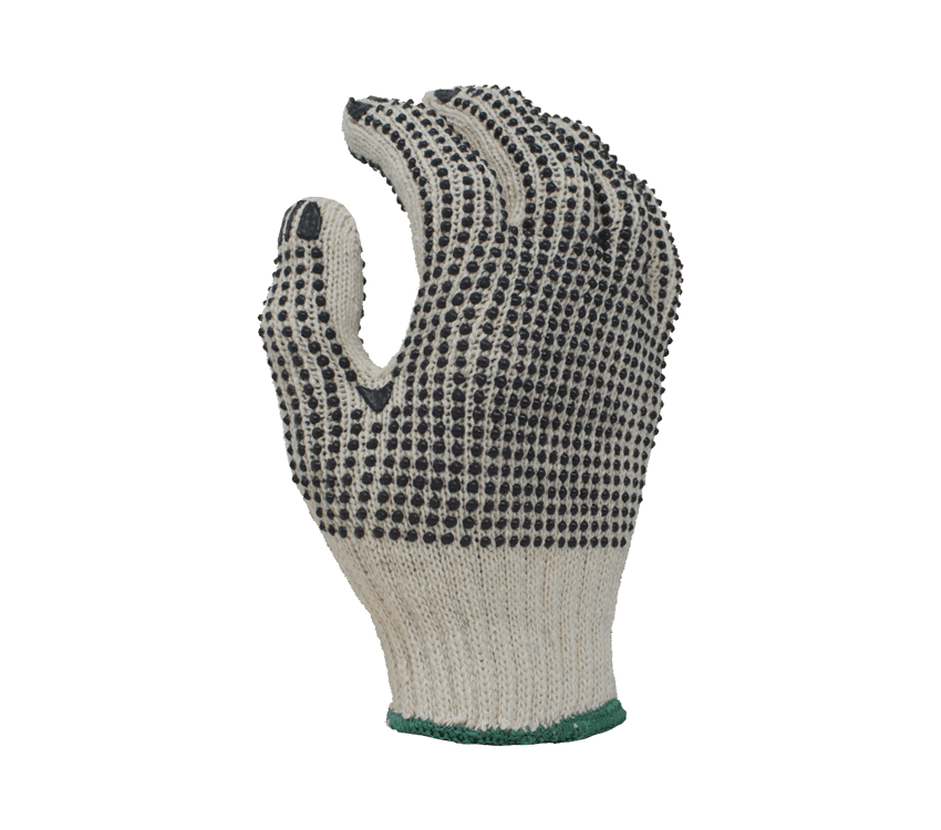 Task Gloves (TSK1007) 7 Gauge, Economical Cotton/Polyester with 2-sided PVC dots (Pack of 12)