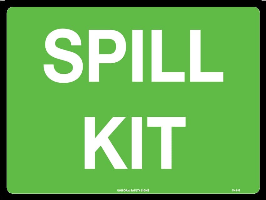 Uniform Safety Signs Spill Kit Sign 300x225mm Polyprolylene