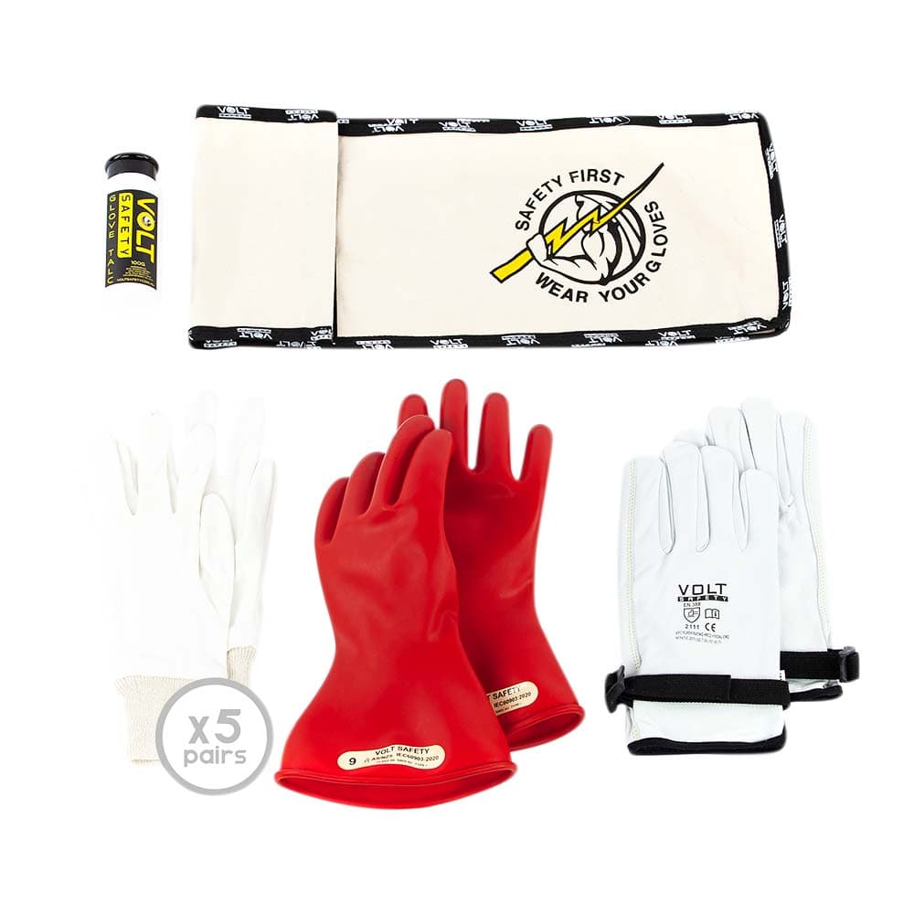 Volt Safety Electrical Insulated Glove Kit Class 00 500V