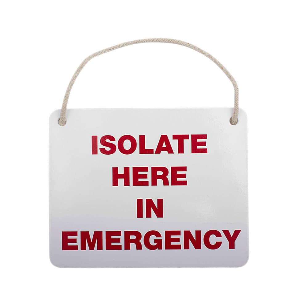 Volt Safety Isolate Here In Emergency Sign