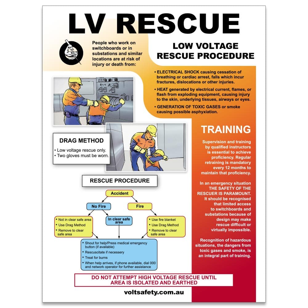Volt Safety Low Voltage Rescue Poster
