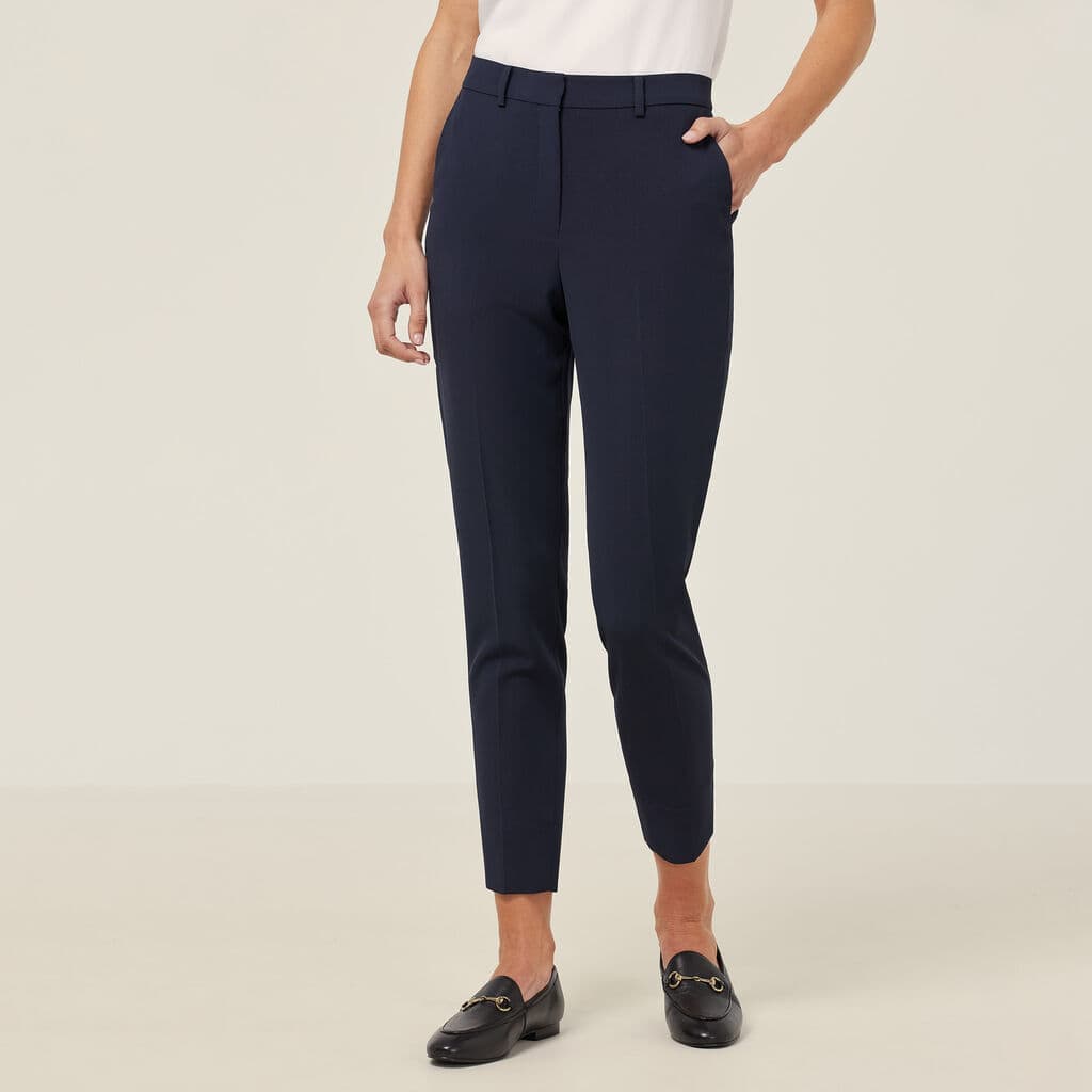 NNT Crepe Stretch Waist Cropped Pant CAT3YC (Navy)