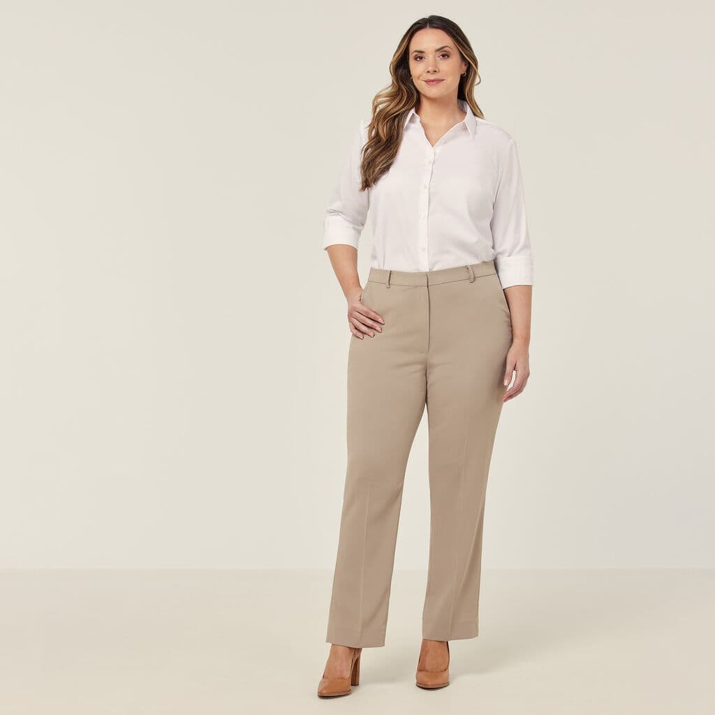 NNT Crepe Stretch Straight-Leg Pant CAT3YD (Beige)_3