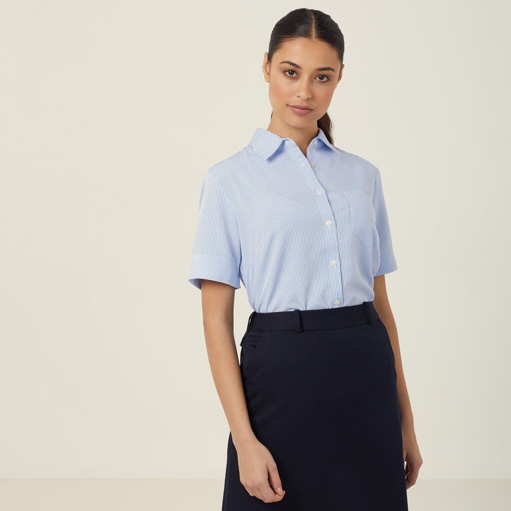 NNT Short Sleeve Action Back Shirt CAT4AB (Indigo/White/Stripe)
