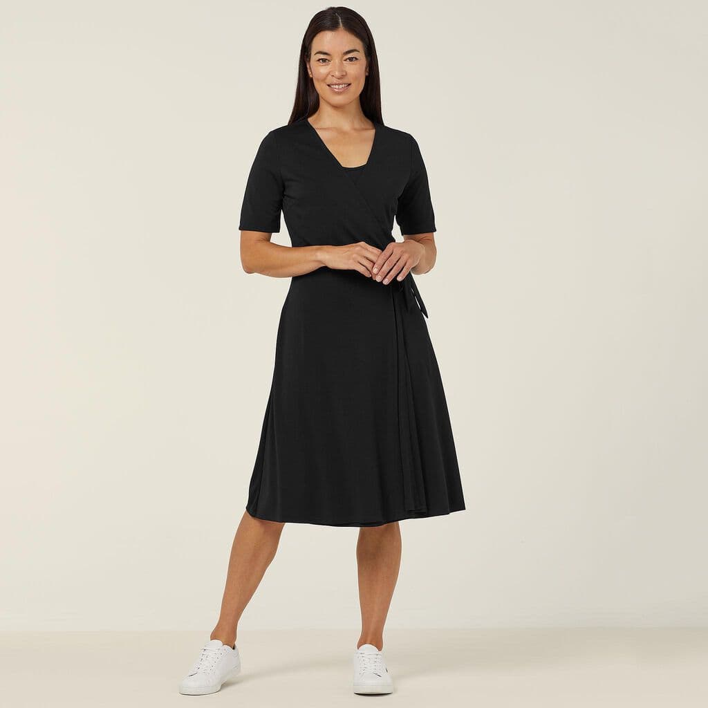 NNT Jersey Wrap Dress CAT699 (Black)