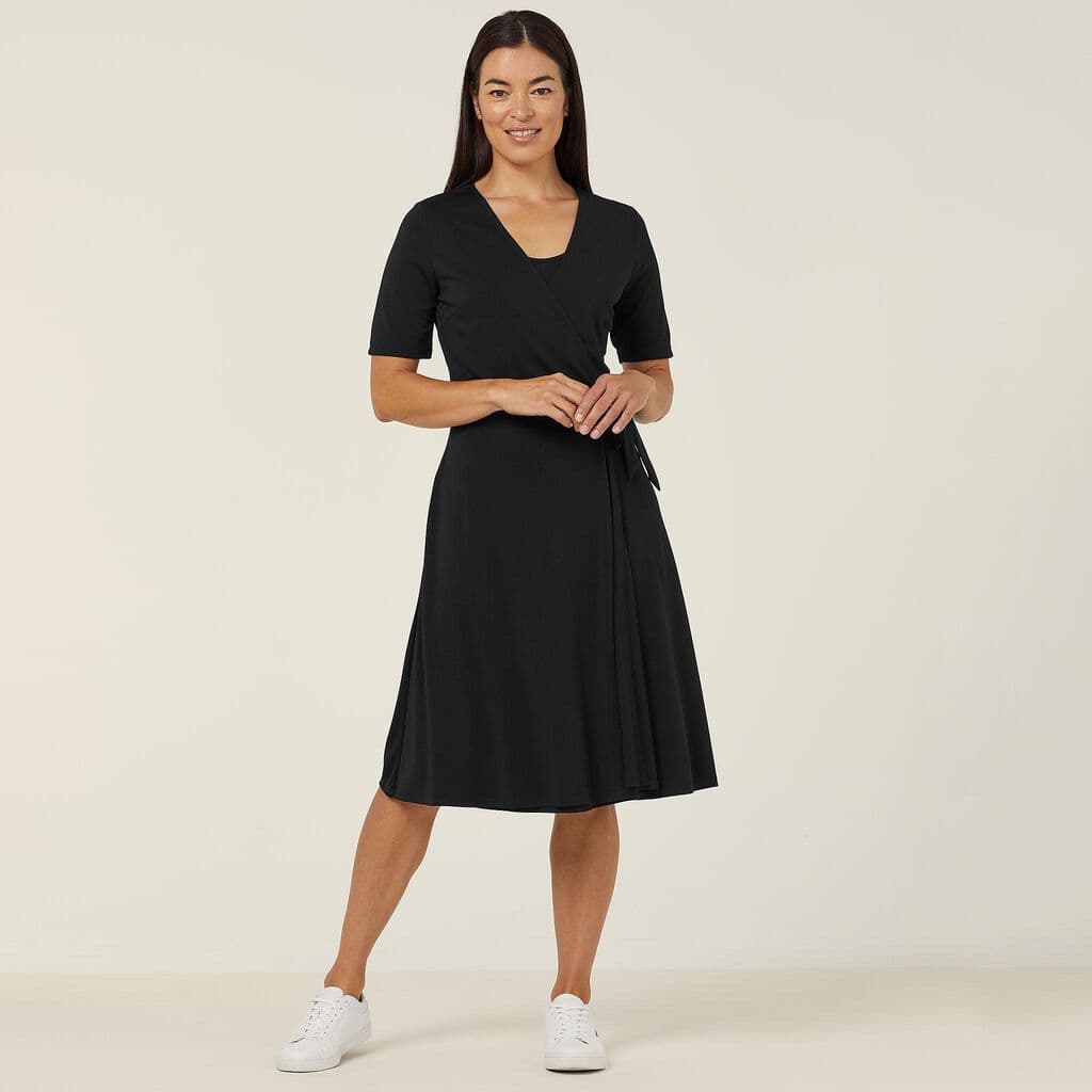 NNT Jersey Wrap Dress CAT699 (Black)_0