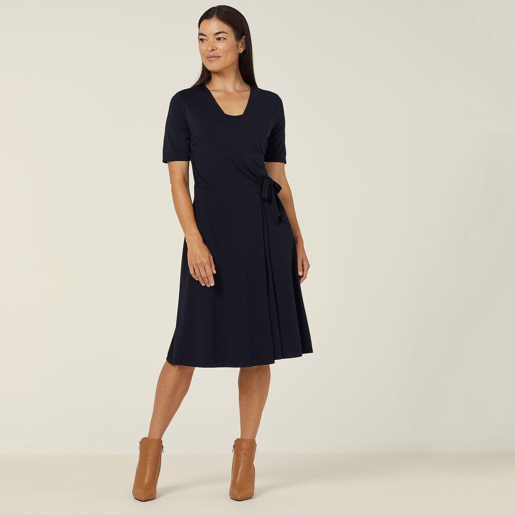 NNT Jersey Wrap Dress CAT699 (Dark Navy)