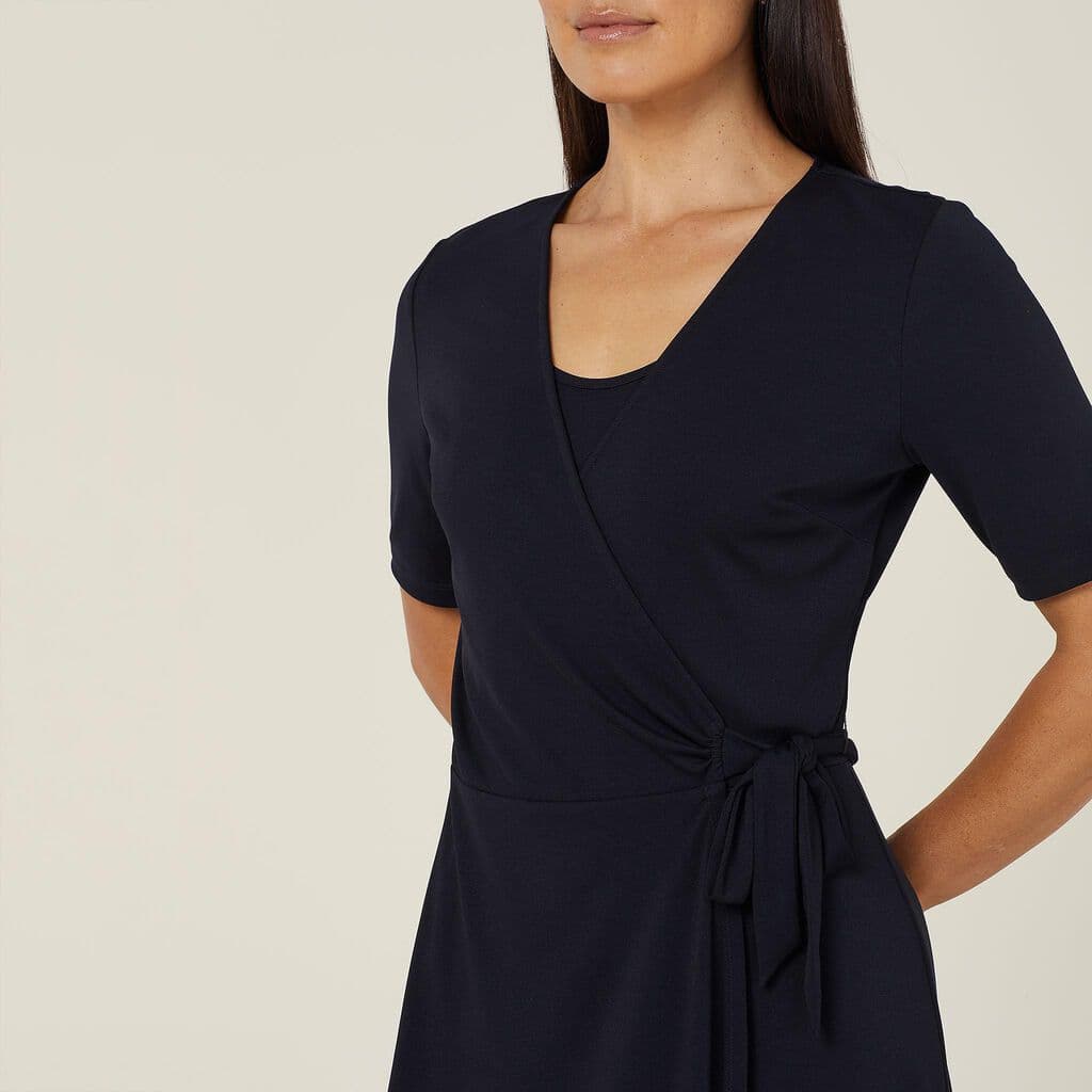 NNT Jersey Wrap Dress CAT699 (Dark Navy)_3