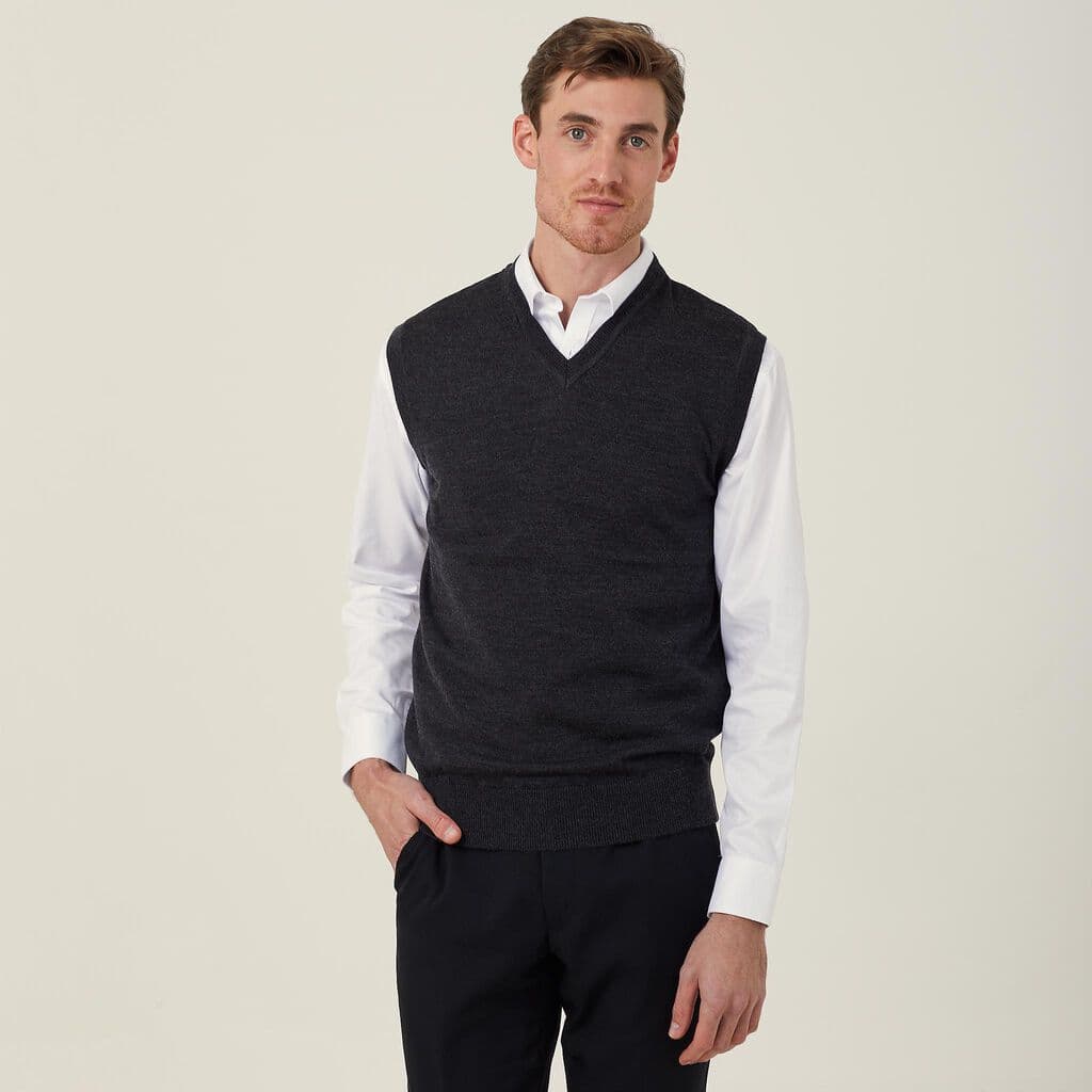 NNT V-Neck Vest CATE2A (Charcoal)