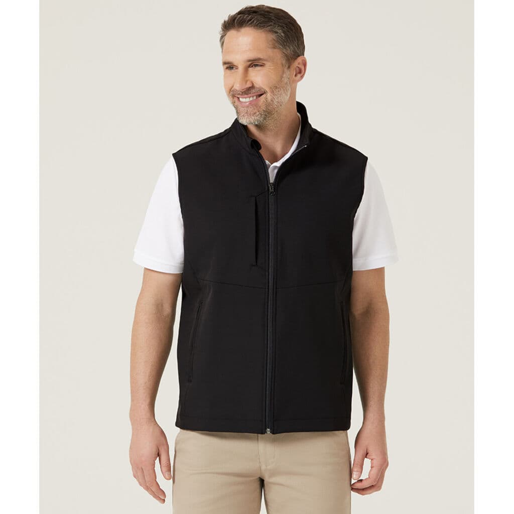 NNT Mens Bonded Fleece Zip Vest CATF2H (Black)_1