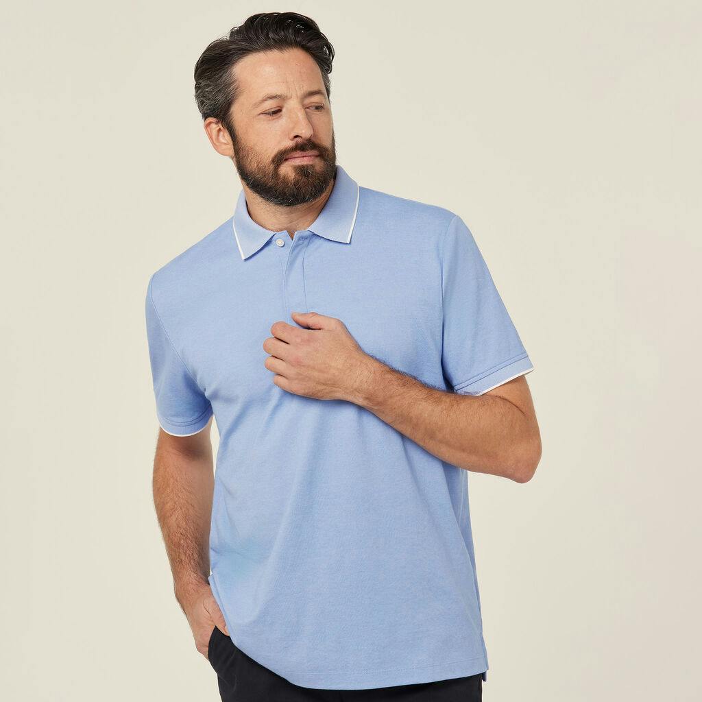 NNT Textured Short Sleeve Polo CATJA4 (Light Blue)_0