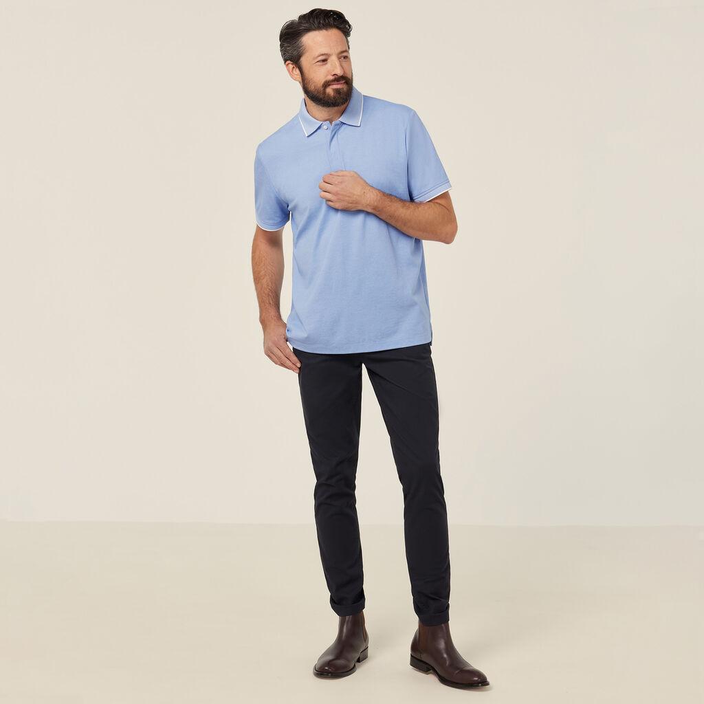 NNT Textured Short Sleeve Polo CATJA4 (Light Blue)_3