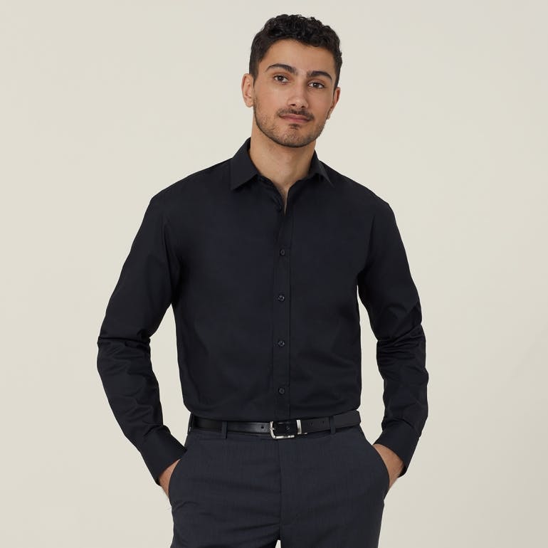 NNT Mens Avignon Long Sleeve Shirt CATJDD (Black)