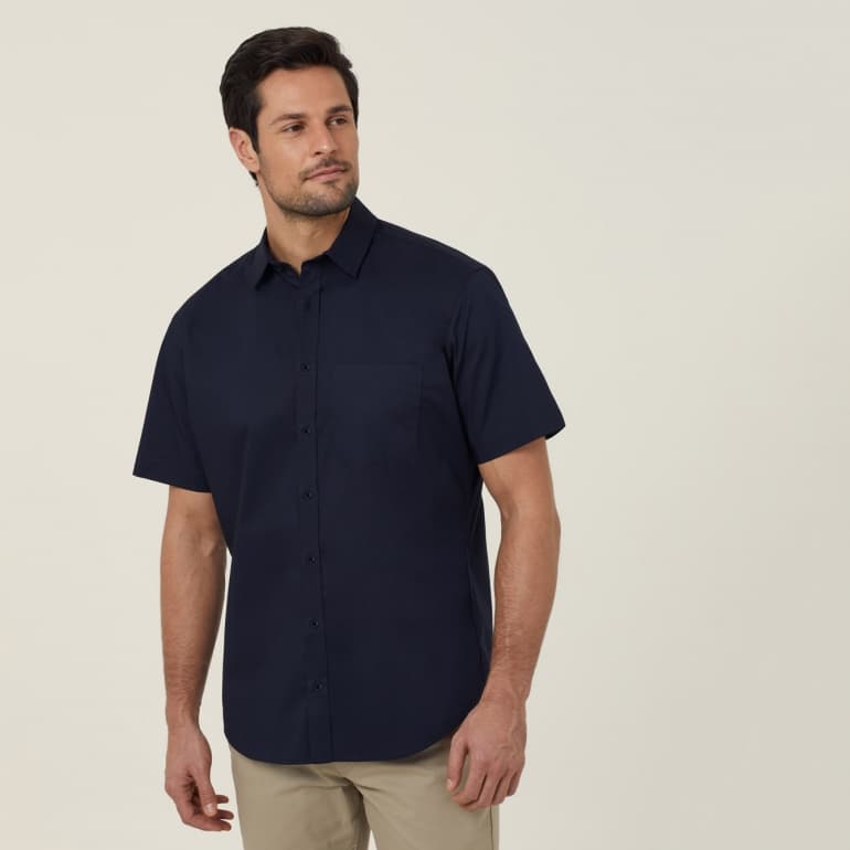 NNT Mens Avignon Short Sleeve Shirt CATJDN (Navy)