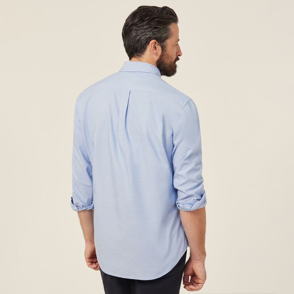 NNT Mens Cotton Chambray Long Sleeve Shirt CATJJU (Light Blue)_2
