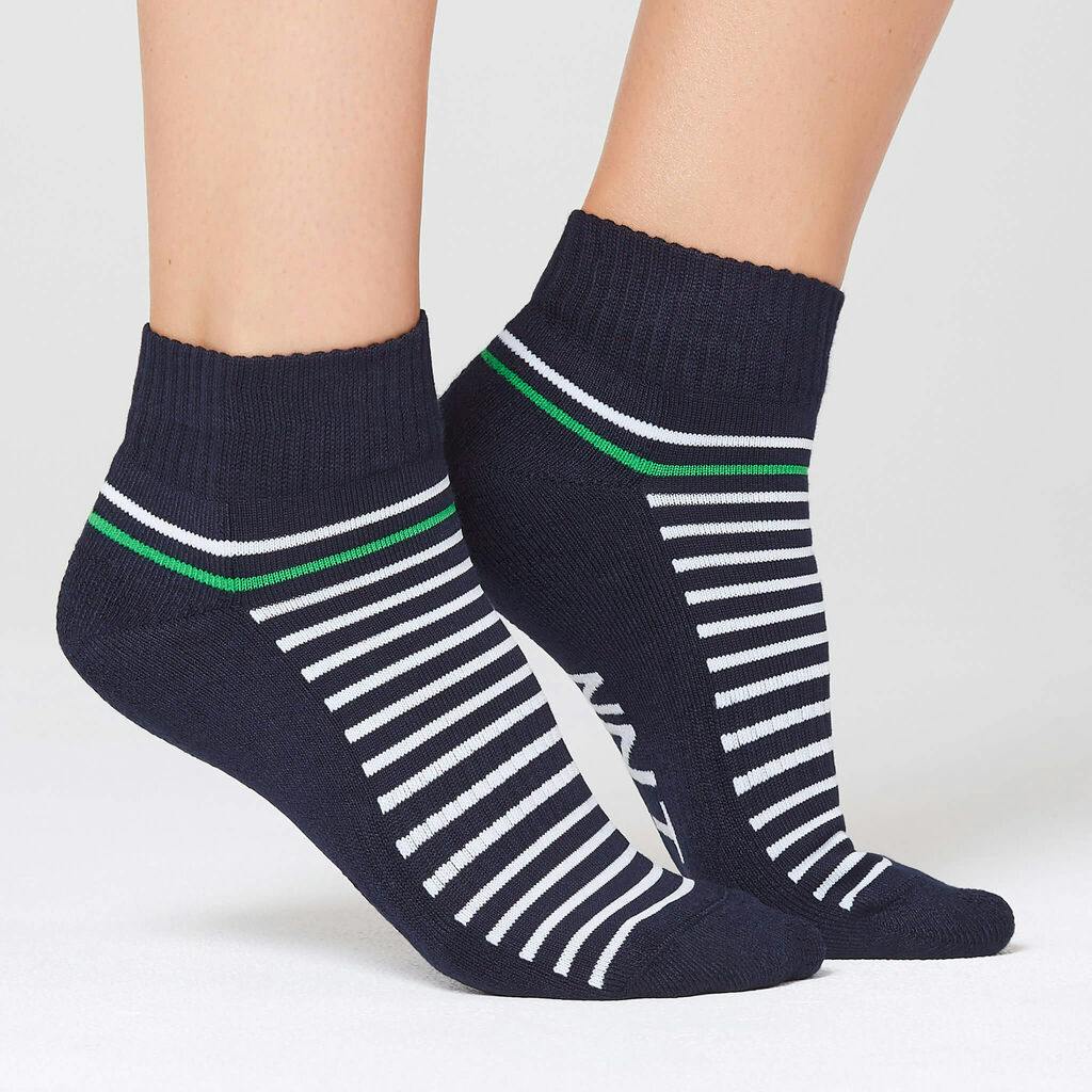 NNT Bamboo Sports Sock Ankle Length Stripe CATKDP (Midnight White)_0