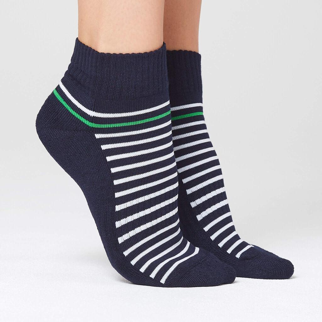 NNT Bamboo Sports Sock Ankle Length Stripe CATKDP (Midnight White)_4