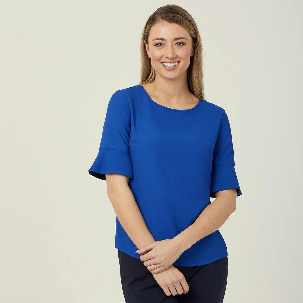 NNT Fluted Sleeve Top CATU5T (Cobalt/Navy)