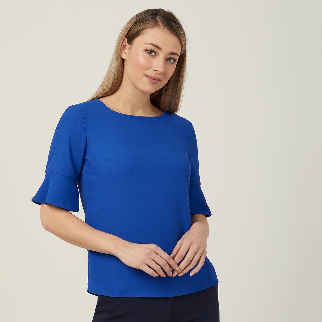 NNT Fluted Sleeve Top CATU5T (Cobalt/Navy)_1