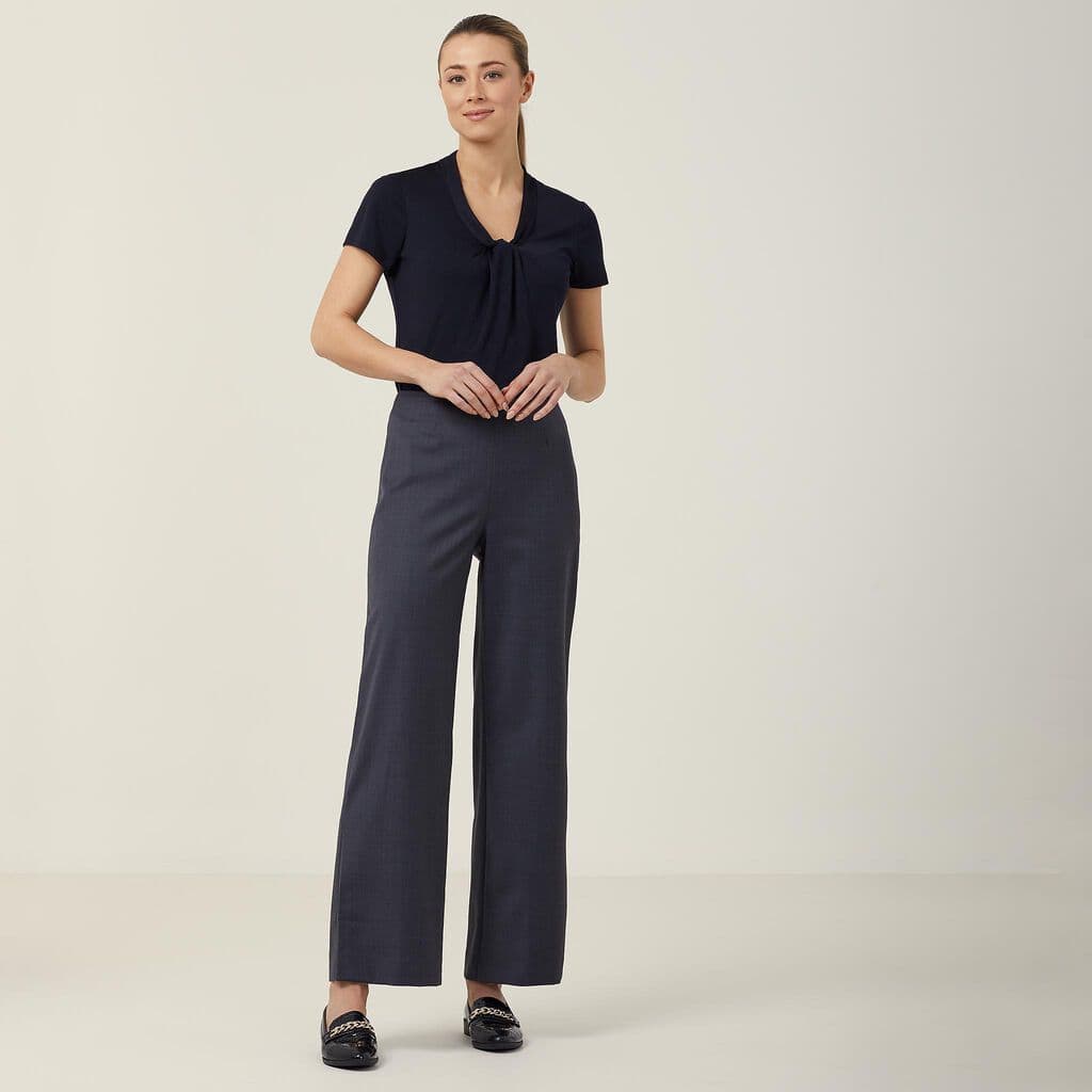 NNT Matt Jersey Twist Neck Short Sleeve Top CATUFS (Dark Navy)_3