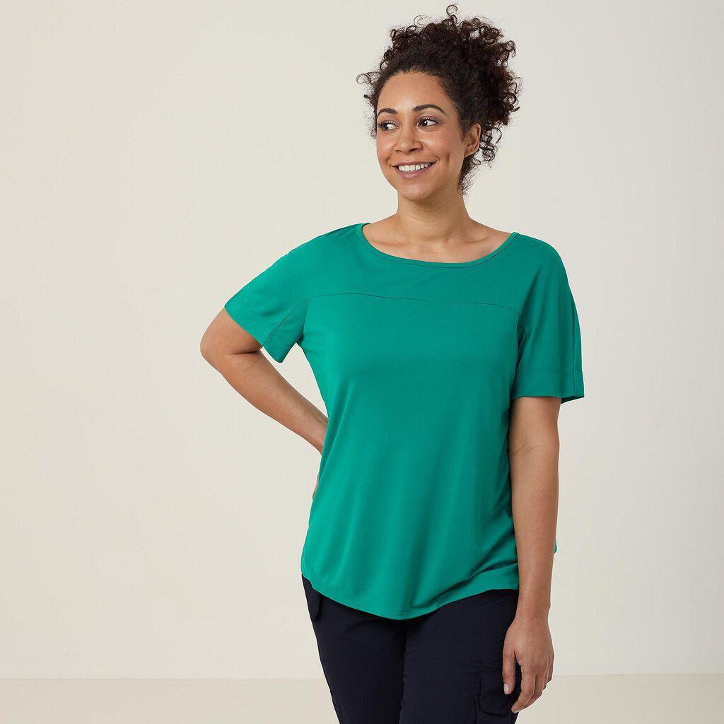 NNT Matt Jersey Boat Neck Short Sleeve Top CATUHN (Emerald)_1