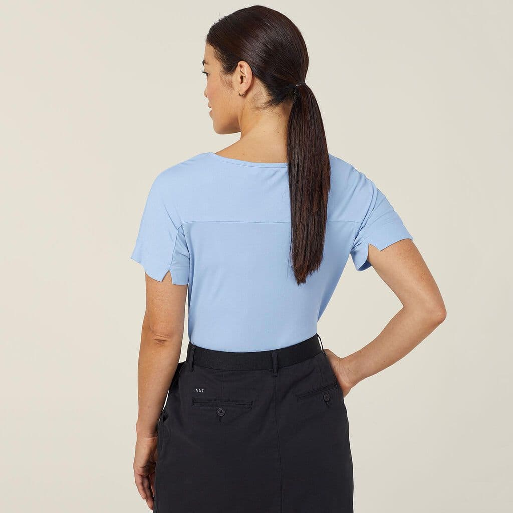 NNT Matt Jersey Boat Neck Short Sleeve Top CATUHN (Light Blue)_2