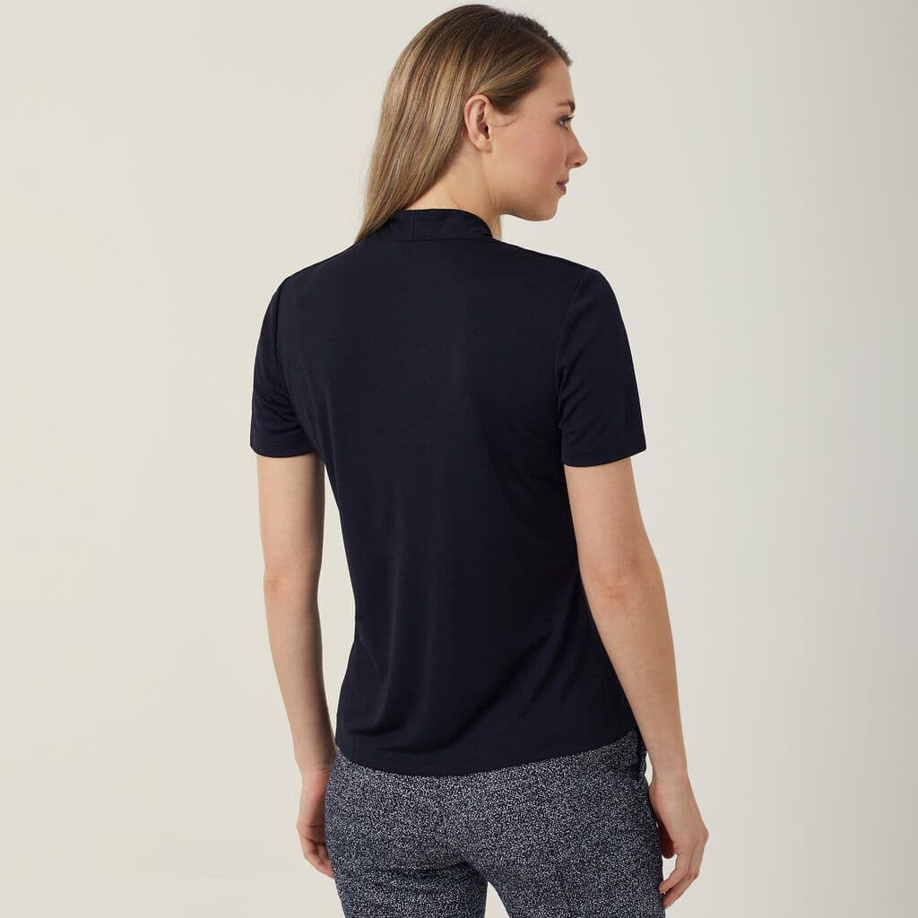 NNT Matt Jersey V Neck Short Sleeve Top CATUHP (Dark Navy)_2