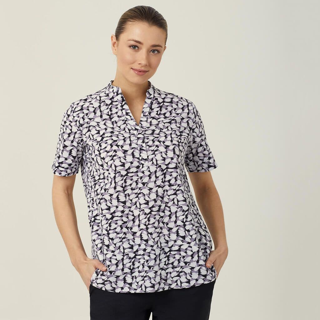 NNT Petal Print Short Sleeve Tunic CATUHU (Grey)