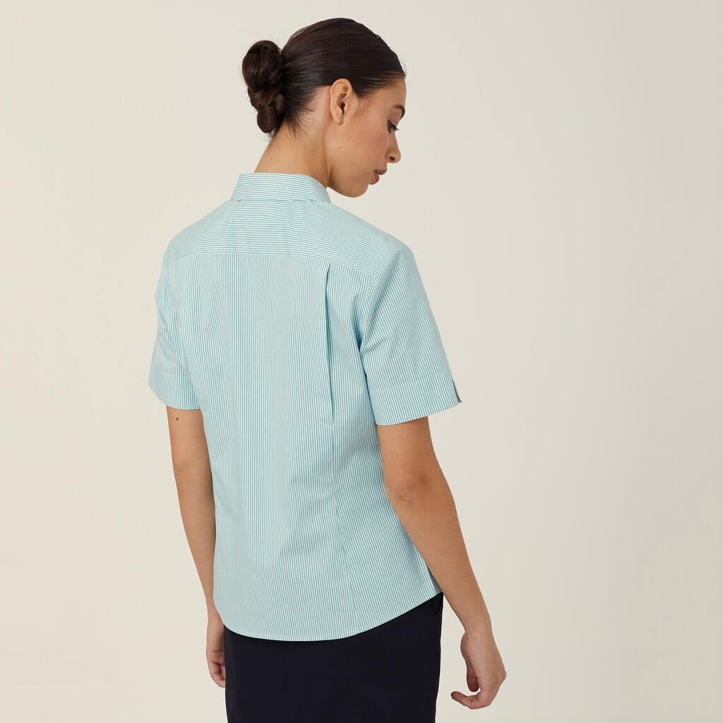 NNT Womens Avignon Stripe Short Sleeve Shirt CATUK5 (Mint White)_2