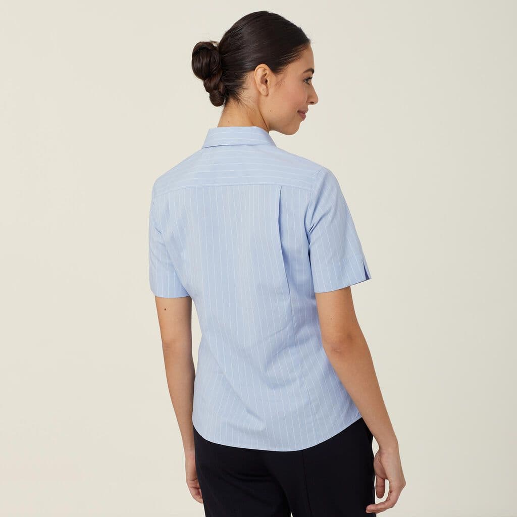 NNT Avignon Pinstripe Short Sleeve Shirt CATUK6 (Light Blue Pinstripe)_2