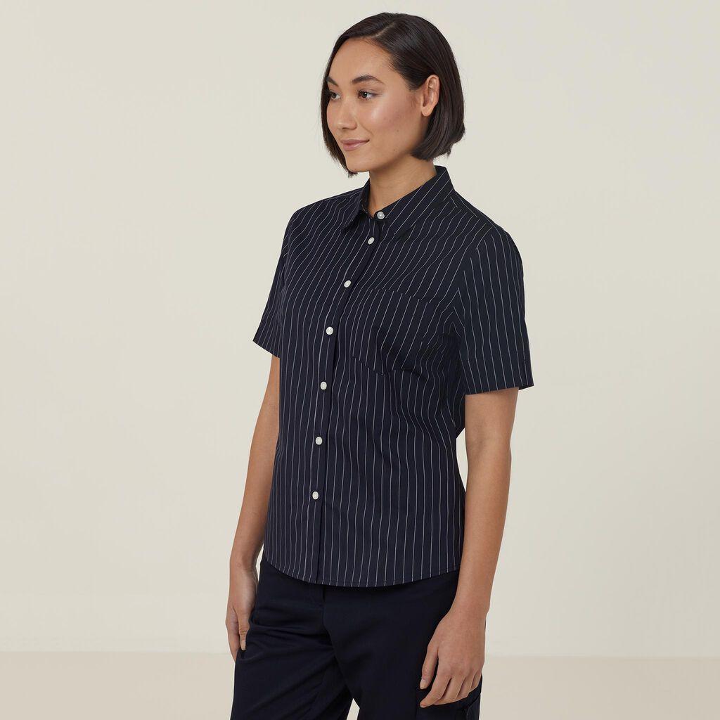 NNT Avignon Pinstripe Short Sleeve Shirt CATUK6 (Navy/White)_1