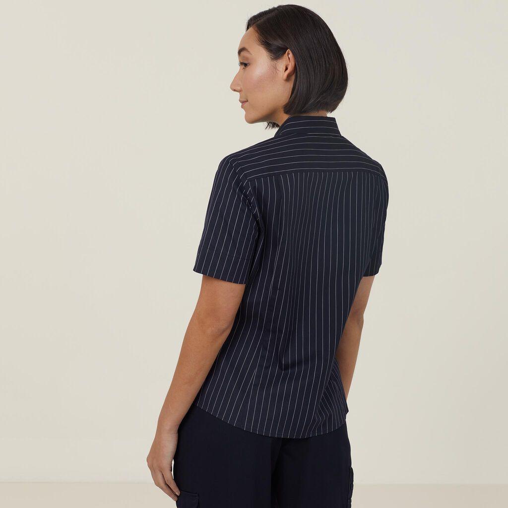 NNT Avignon Pinstripe Short Sleeve Shirt CATUK6 (Navy/White)_2