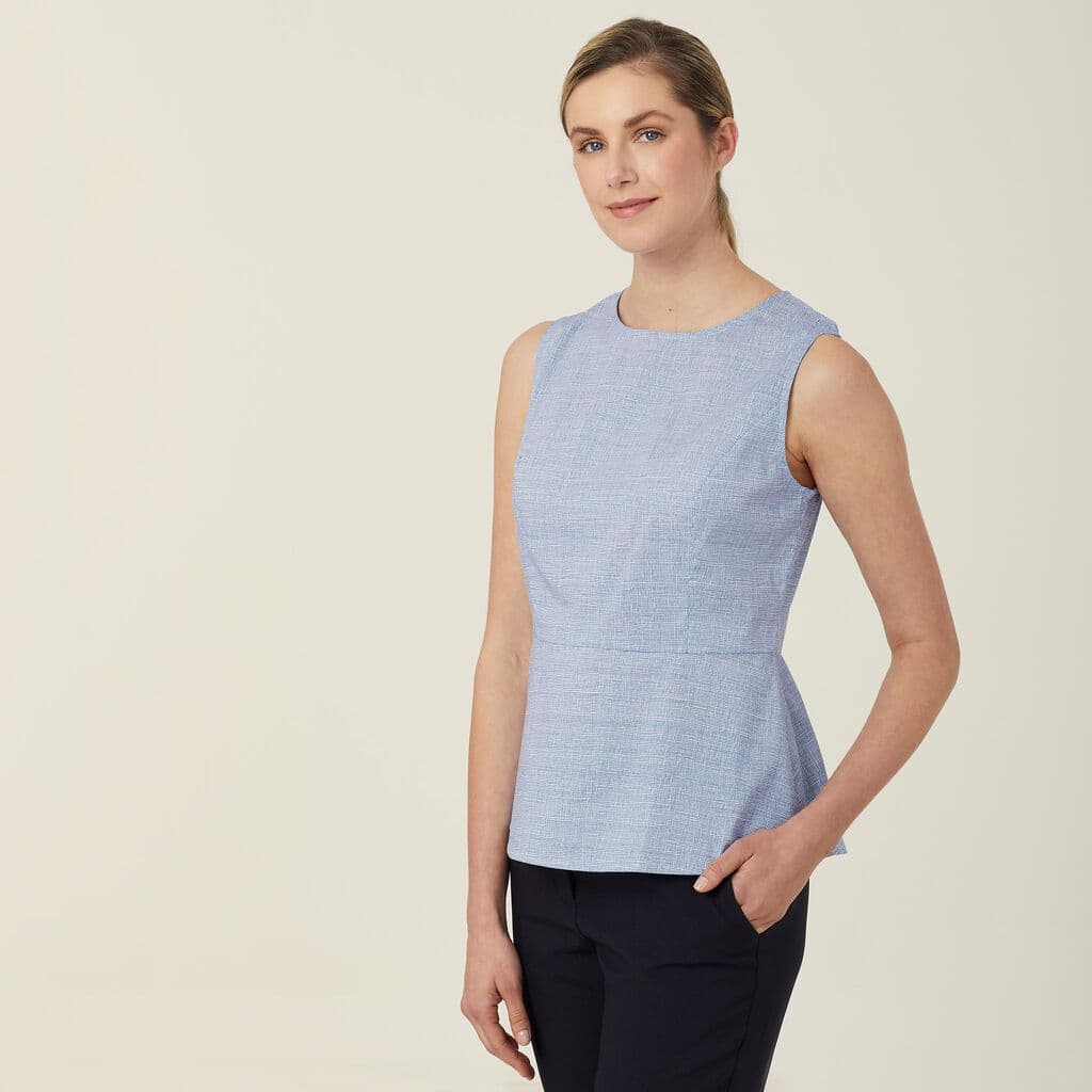 NNT Avignon Abstract Print Sleeveless Shell Top CATUK9 (Cobalt White Print)_1