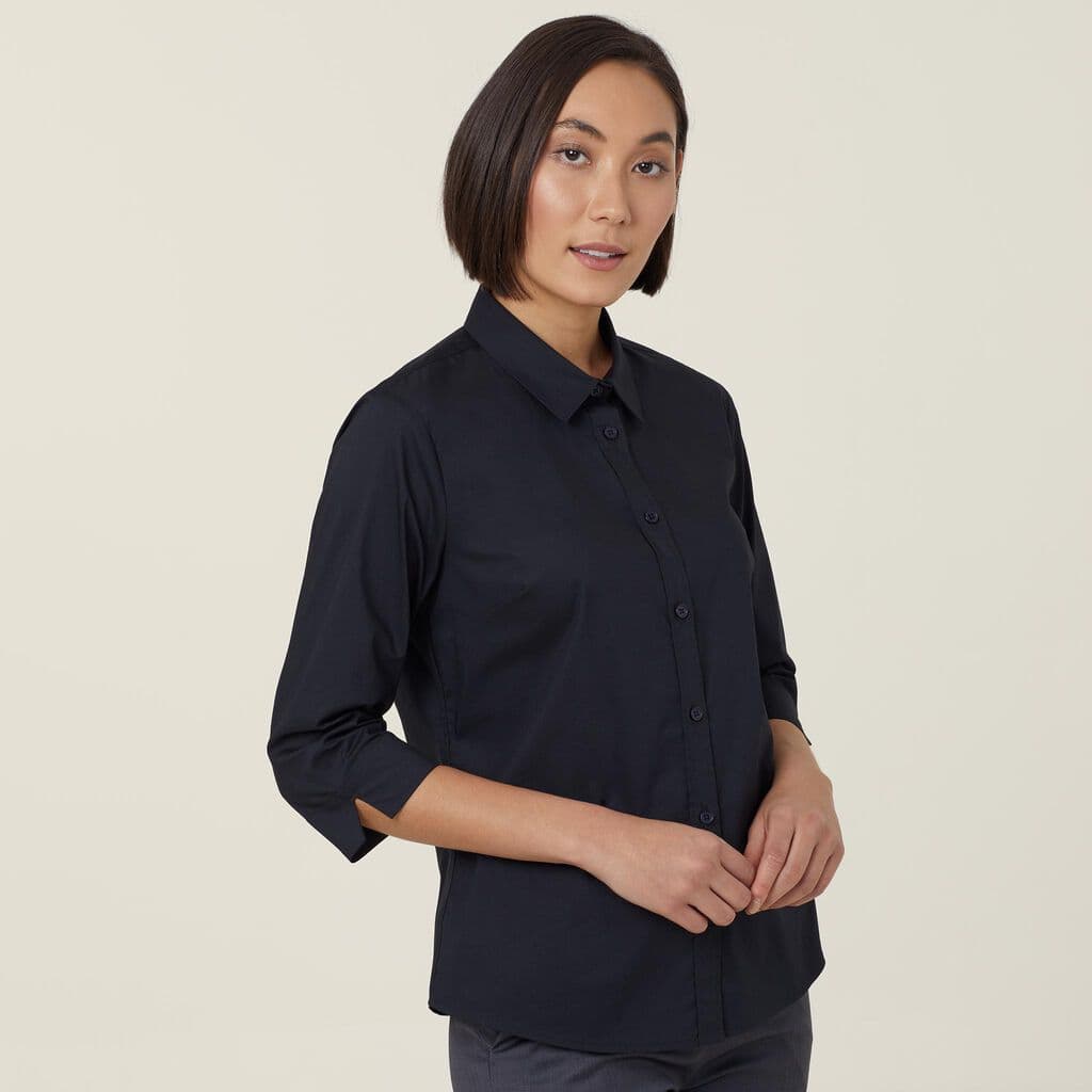 NNT Womens Avignon 3/4 Sleeve Shirt CATUKY (Black)_1